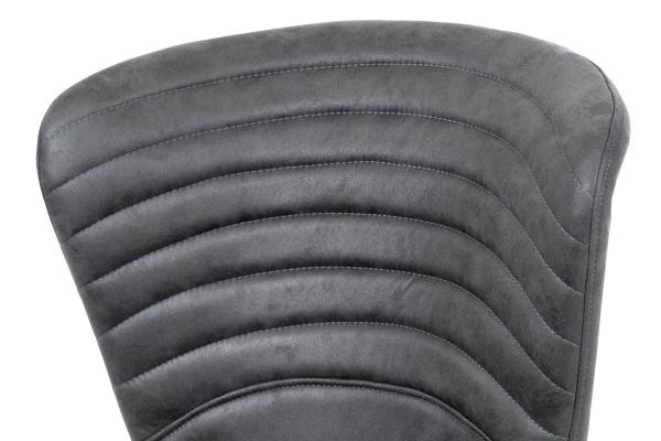 Jedálenská stolička HC-442 GREY3, sivá látka vintage, kov čierny matný