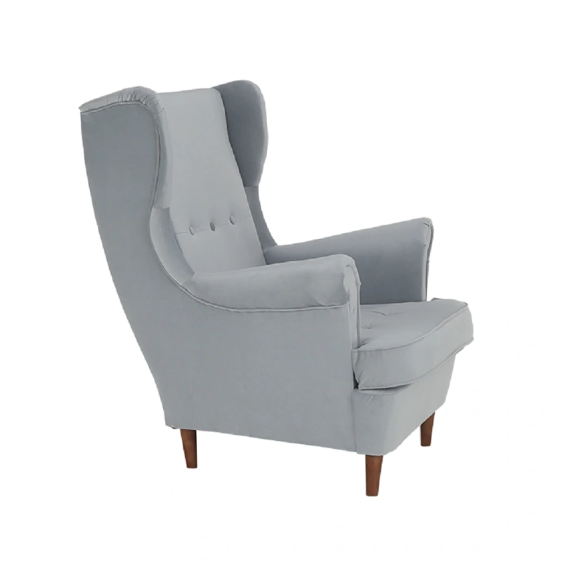 Kreslo ušiak, svetlosivá/orech, RUFINO 3 NEW 10