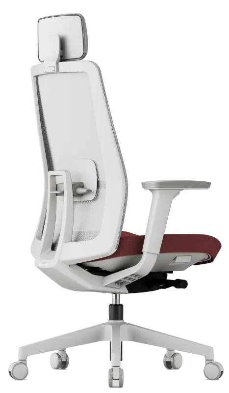 OFFICE PRO Kancelárska stolička K10 WHITE červená