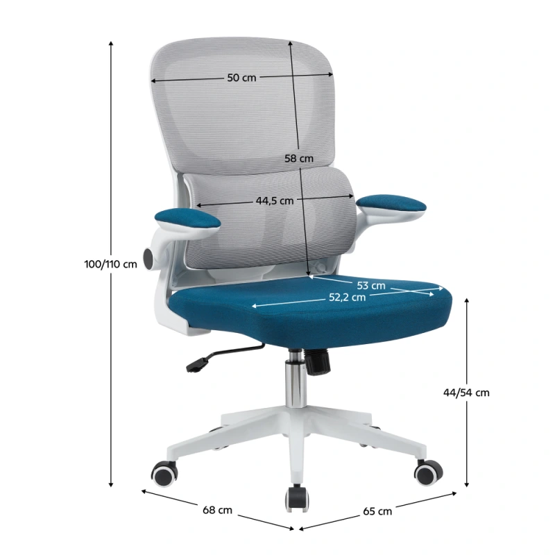 Kancelárske kreslo, hnedá/petrolejová/biela, RAMIRO 4