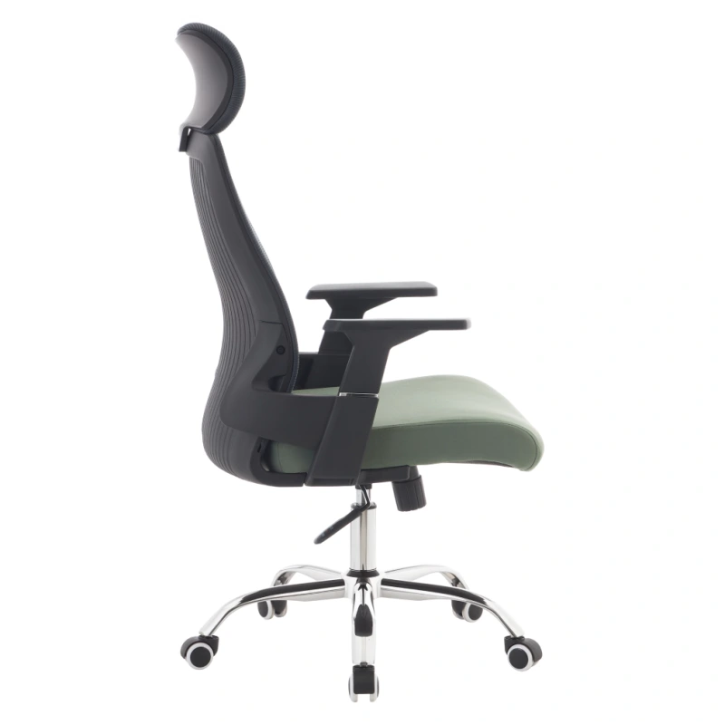 Kancelárske kreslo, tmavosivá/zelená/chróm, HOLGER 2