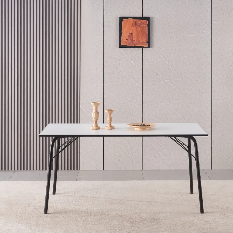 Jedálenský stôl, biela/čierna, 160x80x75 cm, NALAK TYP 3