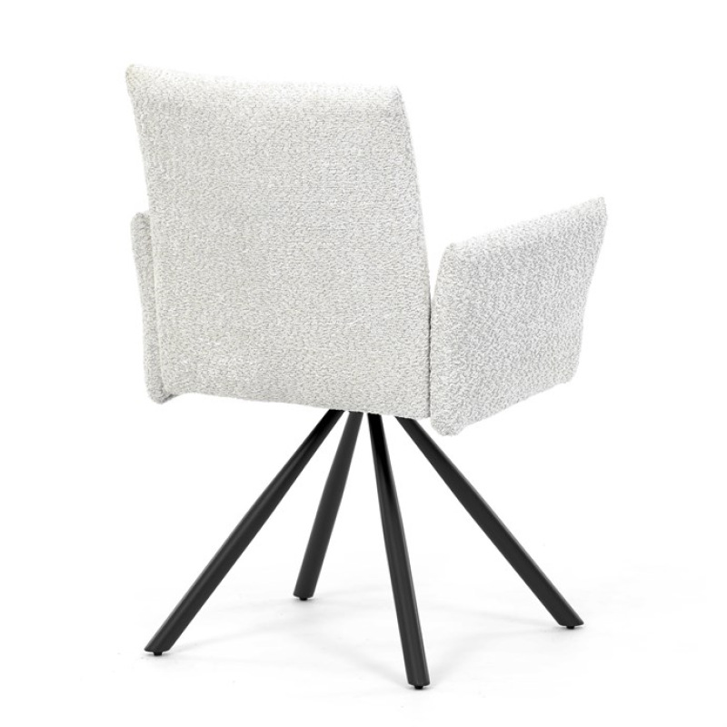 Židle jídelní DCH-W1117 CRM2 krémová, černý kov, otočný mechanismus 90°/90° (L/P) 8