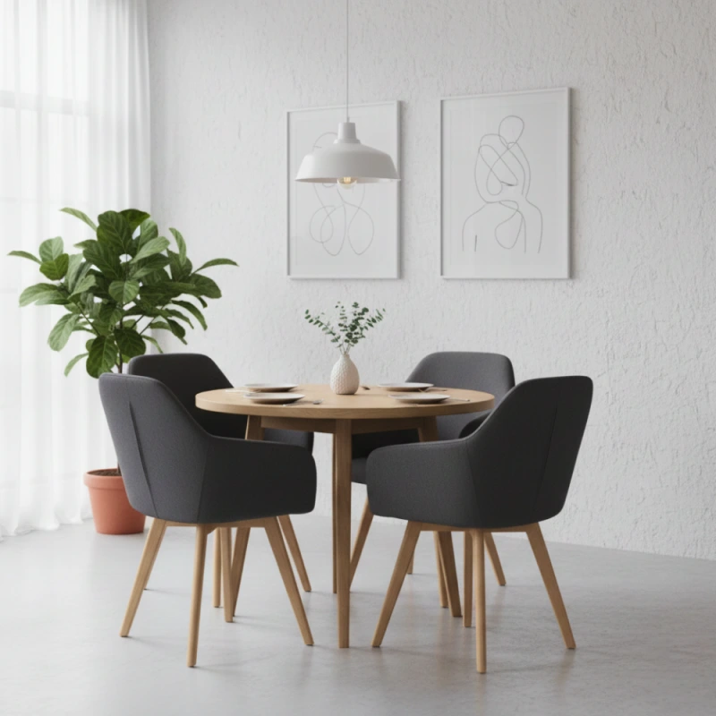 Dizajnové kreslo, tmavosivá/buk, CLORIN 2 NEW 3