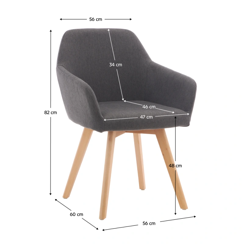 Dizajnové kreslo, tmavosivá/buk, CLORIN 2 NEW 7