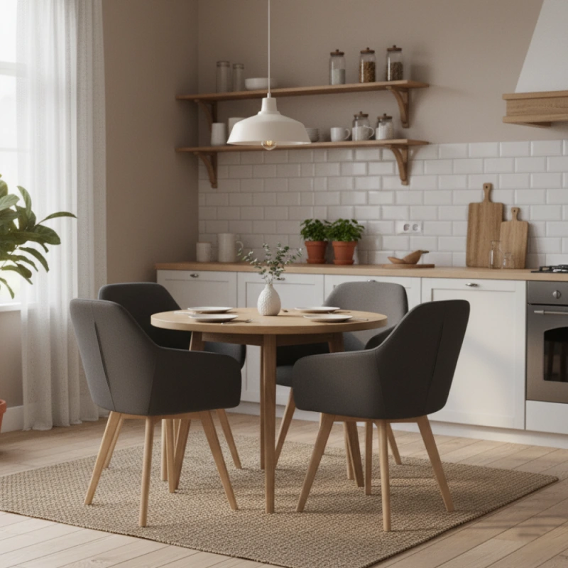 Dizajnové kreslo, tmavosivá/buk, CLORIN 2 NEW 4