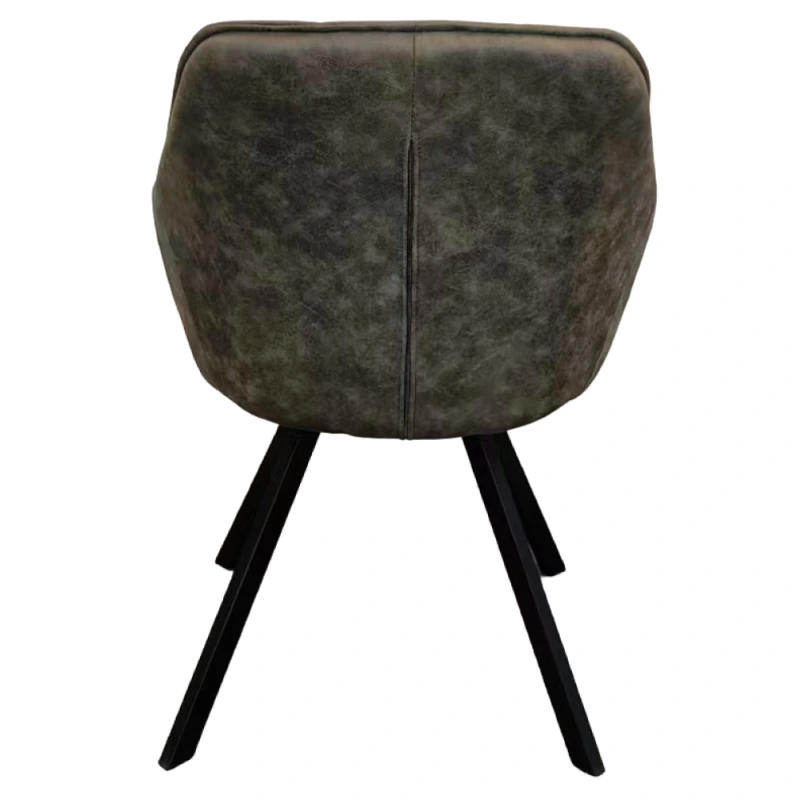 Otočné jedálenské kreslo, zelená látka s efektom brúsenej kože, SAMANTA 1