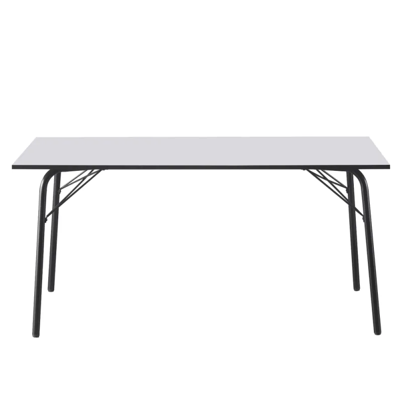 Jedálenský stôl, biela/čierna, 160x80x75 cm, NALAK TYP 3