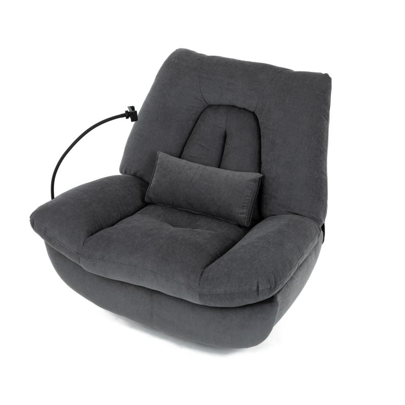 Polohovací křeslo, elektrické zabudované ovládání, šedá látka, TV-7089 GREY2 10