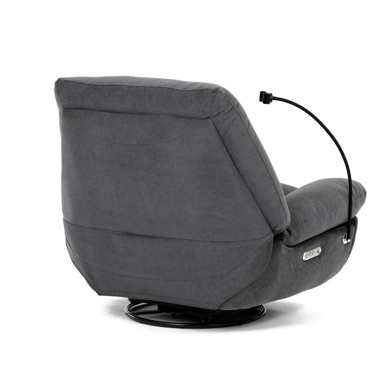 Polohovací křeslo, elektrické zabudované ovládání, šedá látka, TV-7089 GREY2 6