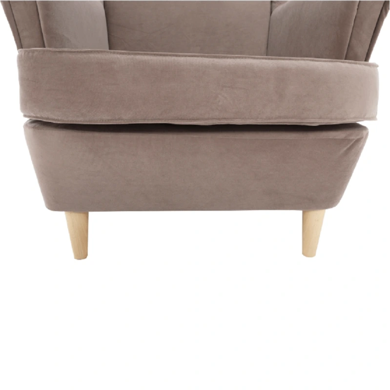 Kreslo ušiak, béžovosivá/buk, RUFINO 3 NEW 6