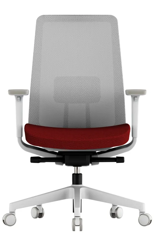 OFFICE PRO Kancelárska stolička K10 WHITE červená