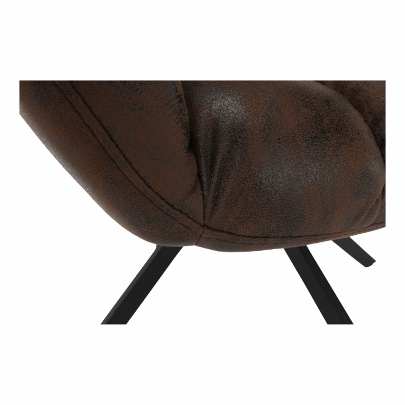 Dizajnové otočné kreslo, látka s efektom brúsenej kože, hnedá/čierna, KOMODO 3