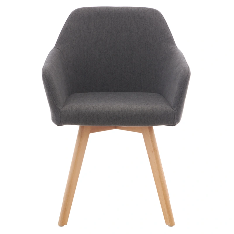 Dizajnové kreslo, tmavosivá/buk, CLORIN 2 NEW 8