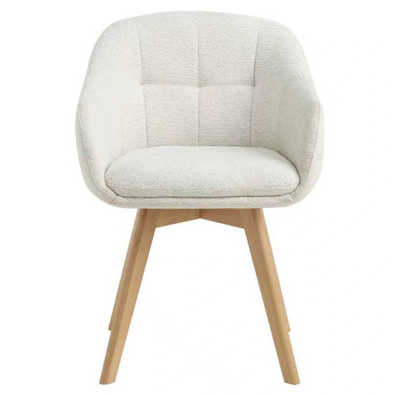 Otočné jedálenské kreslo, krémová/buk, DIMER 2