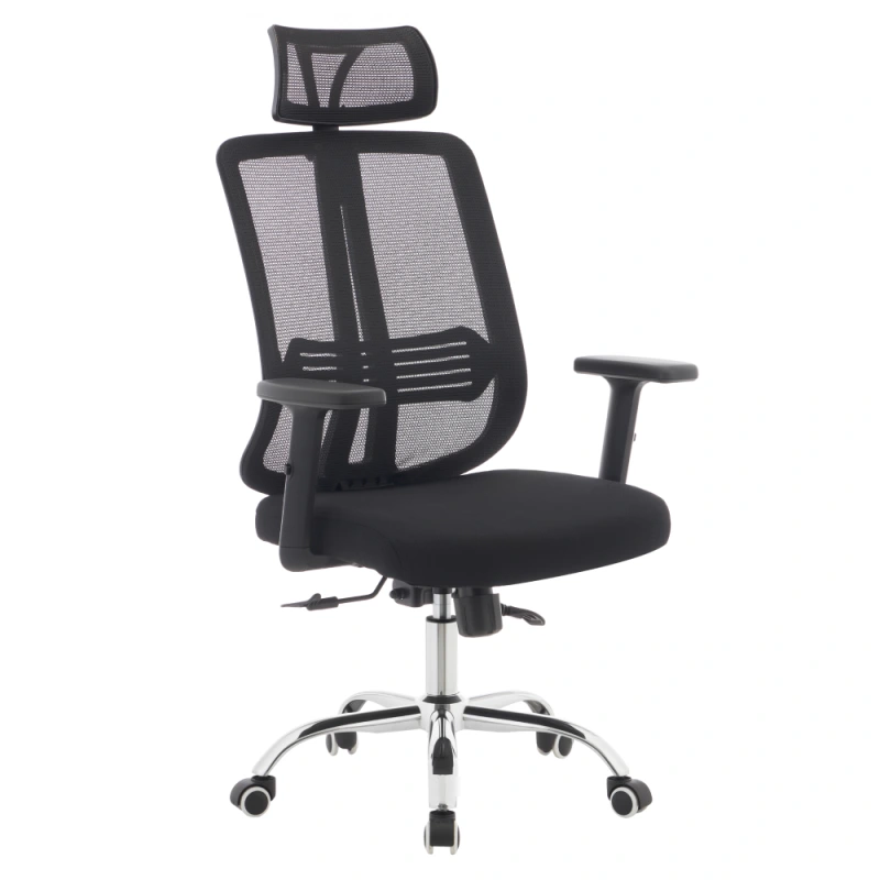 Kancelárske kreslo, čierna/chróm, DUVAL