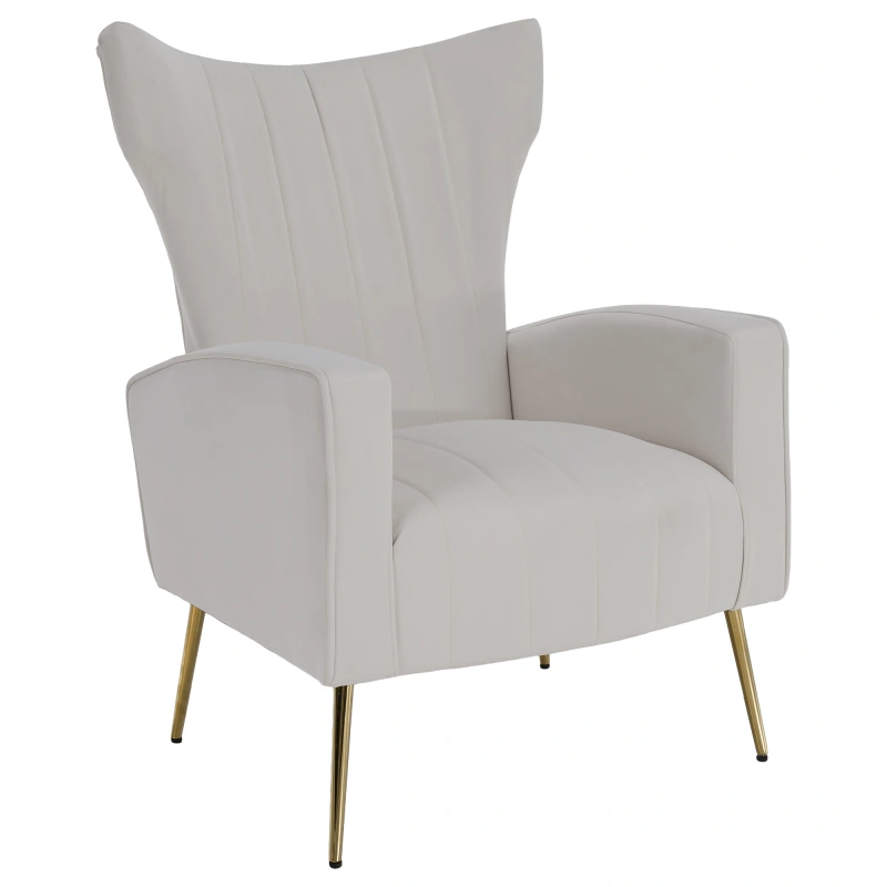 Relaxačné kreslo, béžová Velvet látka, BARET