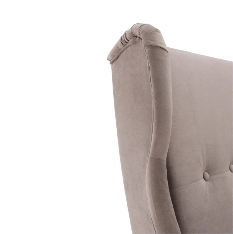 Kreslo ušiak, béžovosivá/buk, RUFINO 3 NEW 8