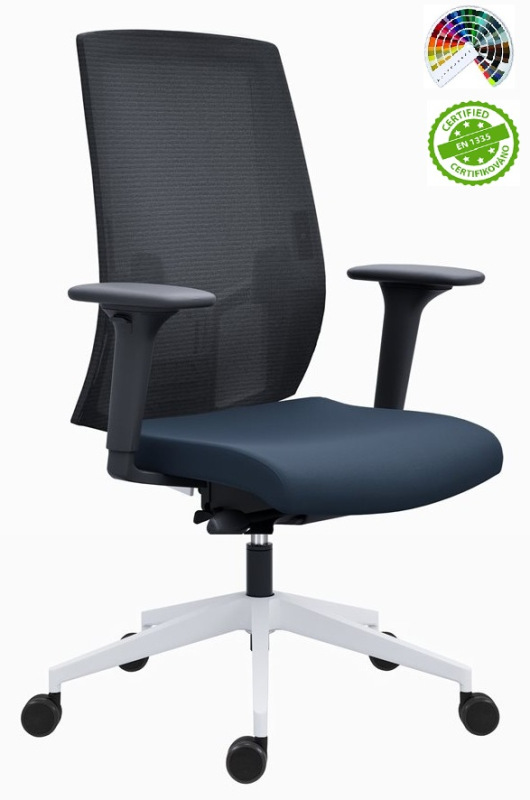Kancelárska stolička 2900 SYN SL LAPEL BLACK WHITE čalúnenie NAIROBI 9