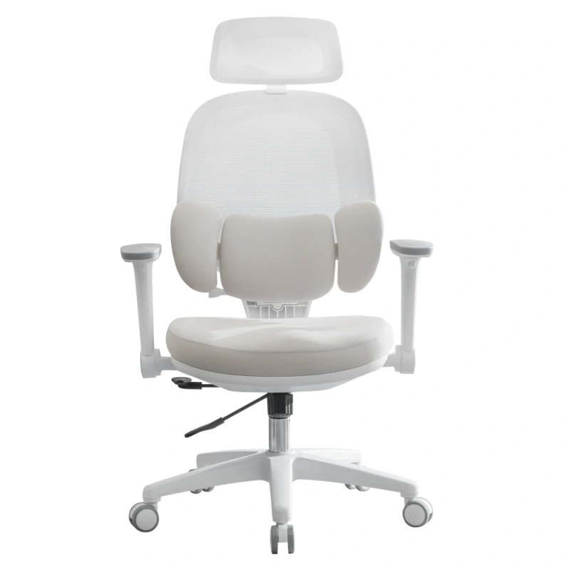 Kancelárske kreslo, sivá/biela, ABRAMO 1