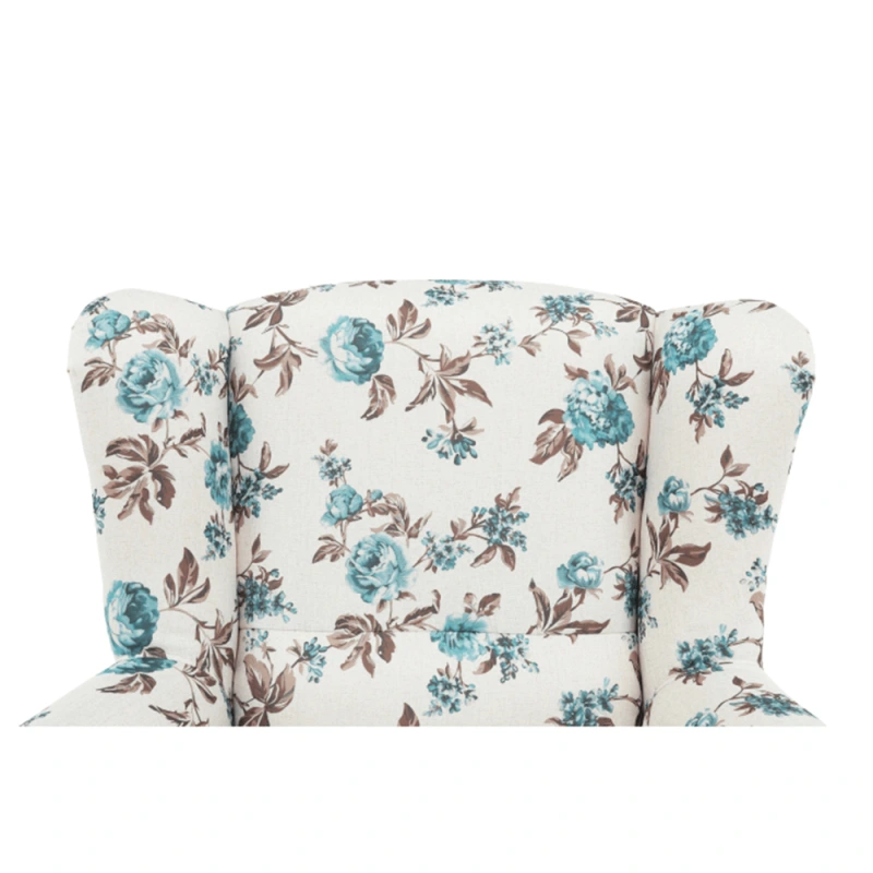 Kreslo ušiak s taburetom, látka rose 14, ASTRID 1