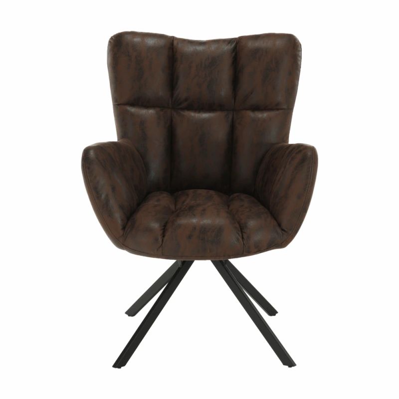 Dizajnové otočné kreslo, látka s efektom brúsenej kože, hnedá/čierna, KOMODO 12