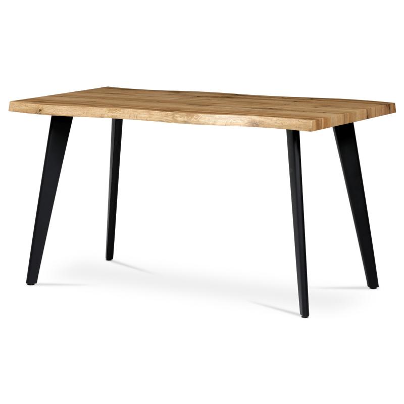 Jedálenský stôl HT-840 OAK, 140x80x75 cm, MDF doska, 3D dekor divoký dub