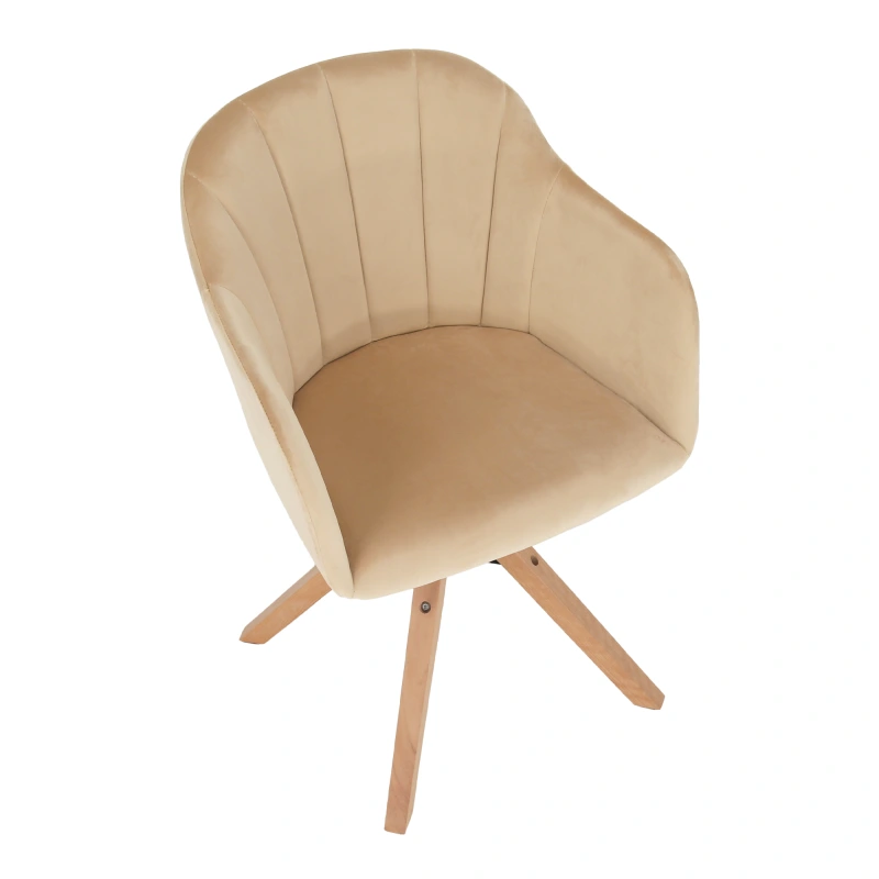 Otočné kreslo, béžová/buk, DALIO 6