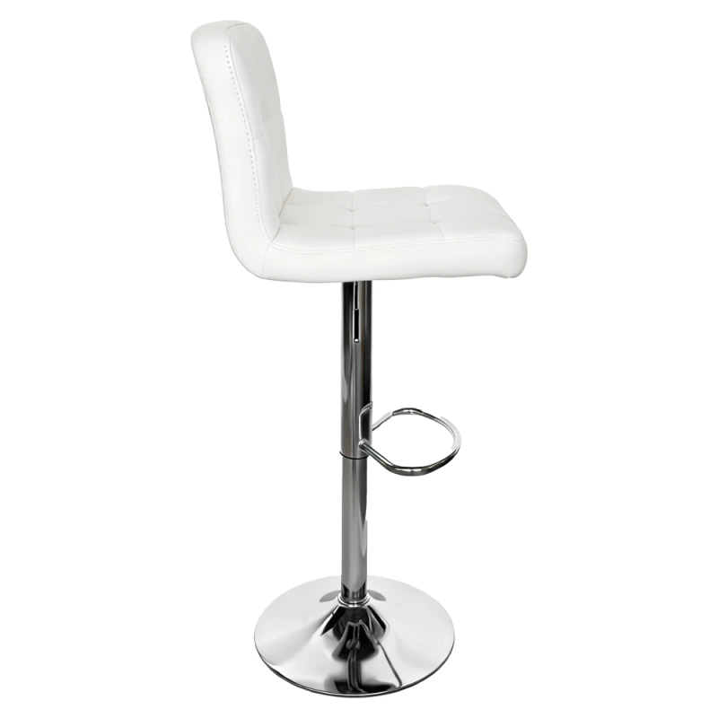 Barová stolička, biela ekokoža/chróm, KANDY 2 NEW 2