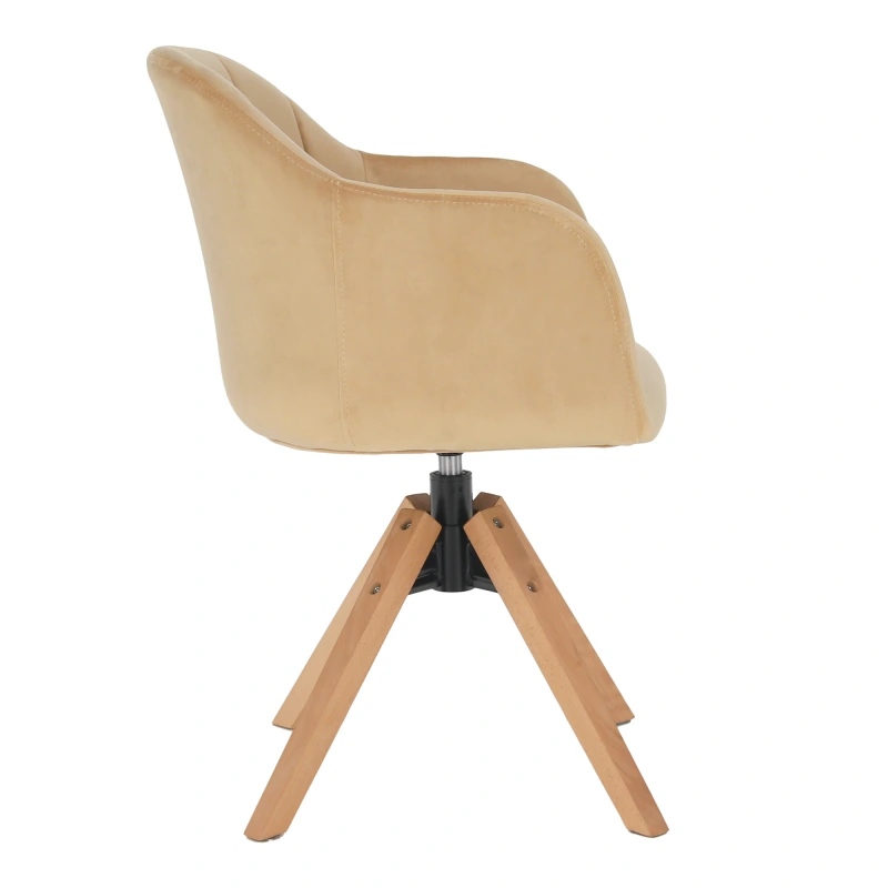 Otočné kreslo, béžová/buk, DALIO 4