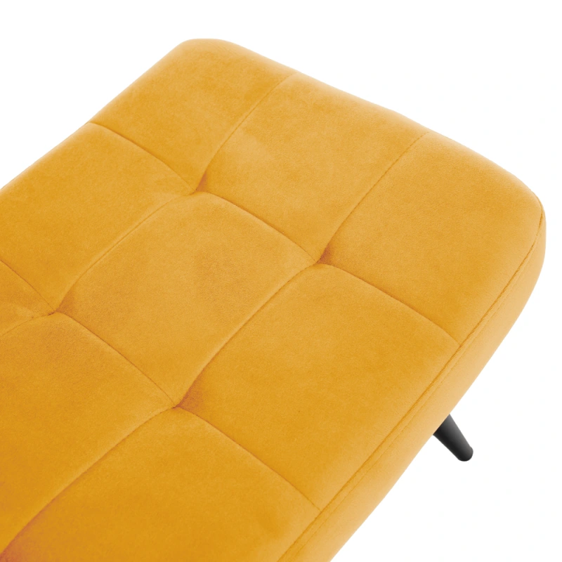 Kreslo s podnožou, žltá Velvet látka/čierna, HABEN 11