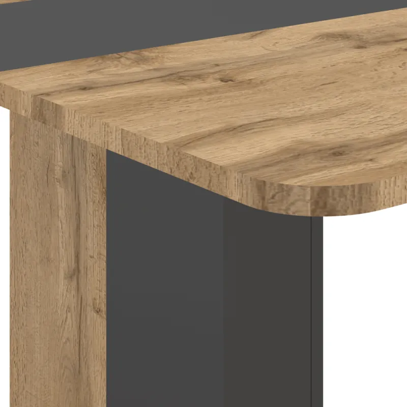 Jedálenský rozkladací stôl, dub wotan/antracit, 110-145x68,6 cm, NETOX