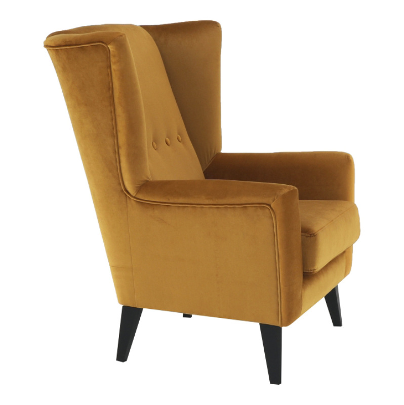 Kreslo-ušiak, medená/čierna, RODEZA 13