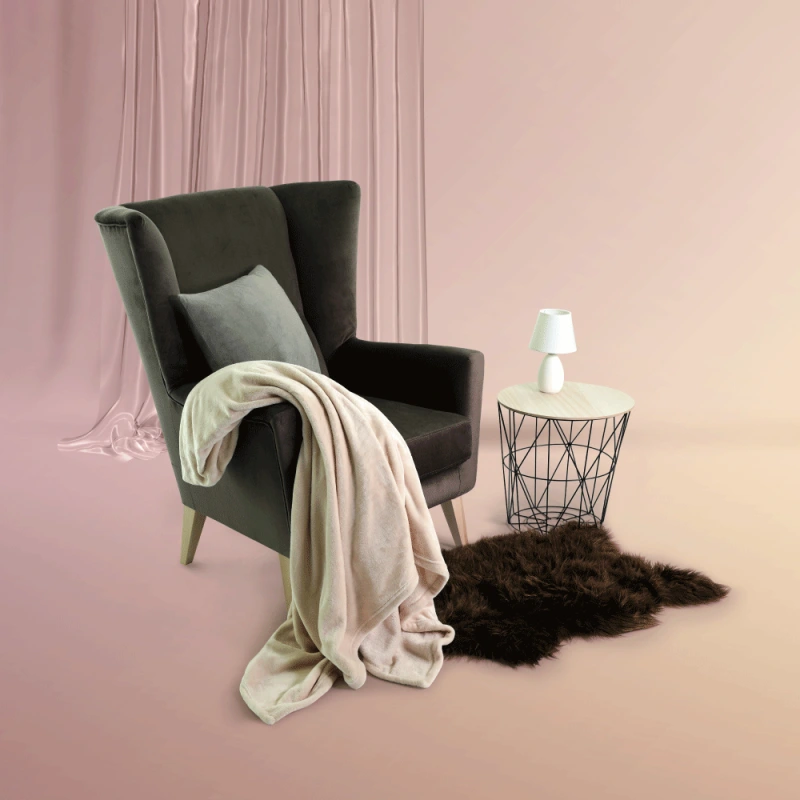 Kreslo-ušiak, taupe-sivohnedá/buk, RODEZA 1