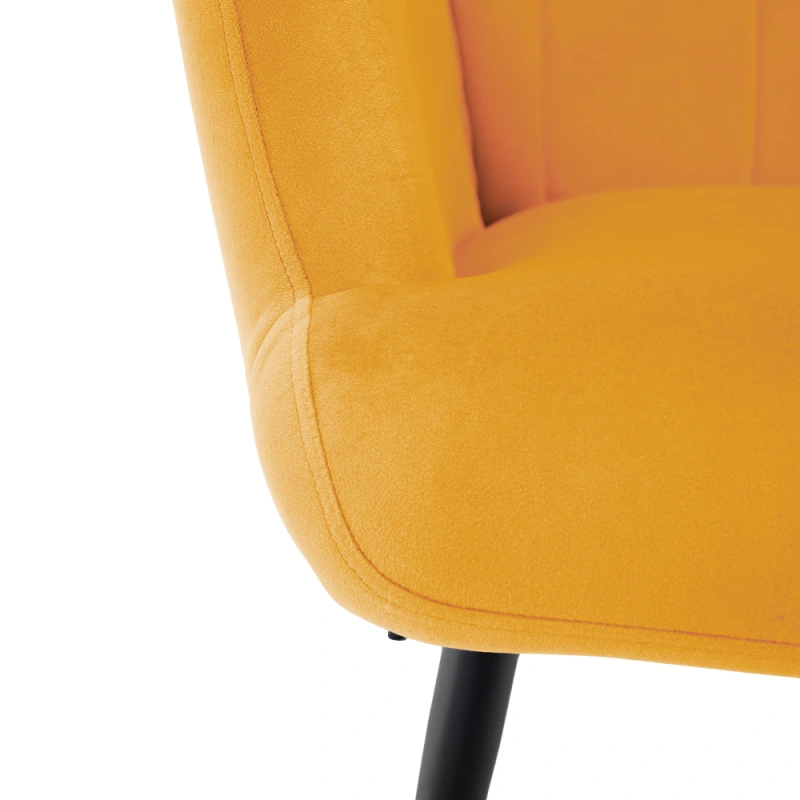 Kreslo s podnožou, žltá Velvet látka/čierna, HABEN 9
