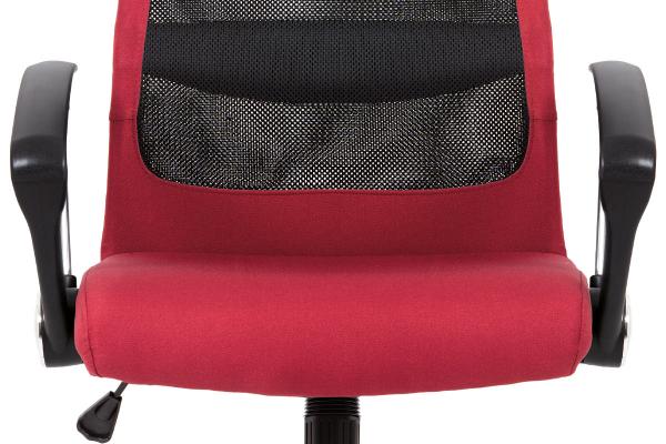 Kancelárska stolička KA-V206 BOR, bordeaux látka a čierna sieťovina MESH