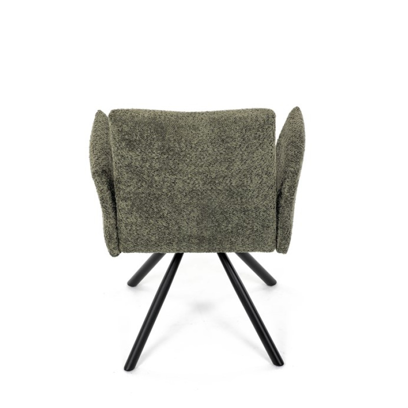 Židle jídelní DCH-W1117 GRN2 zelená látka, černý kov, otočný mechanismus 90°/90° (L/P) 18