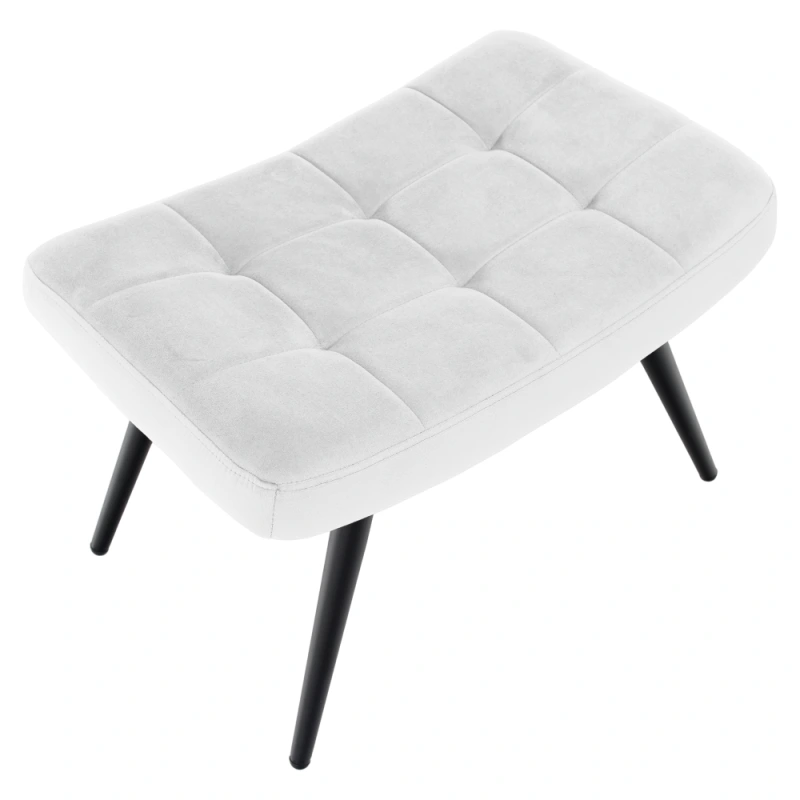 Kreslo s podnožou, svetlosivá Velvet látka/čierna, HABEN 6