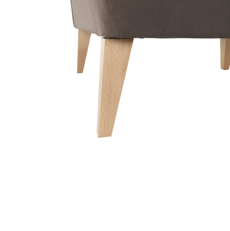 Kreslo-ušiak, taupe-sivohnedá/buk, RODEZA 8