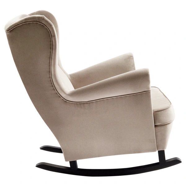 Hojdacie kreslo ušiak, béžová/čierna, TEJA 7