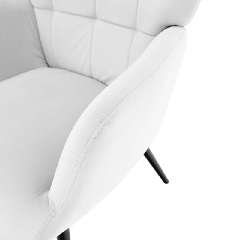 Kreslo s podnožou, svetlosivá Velvet látka/čierna, HABEN 10