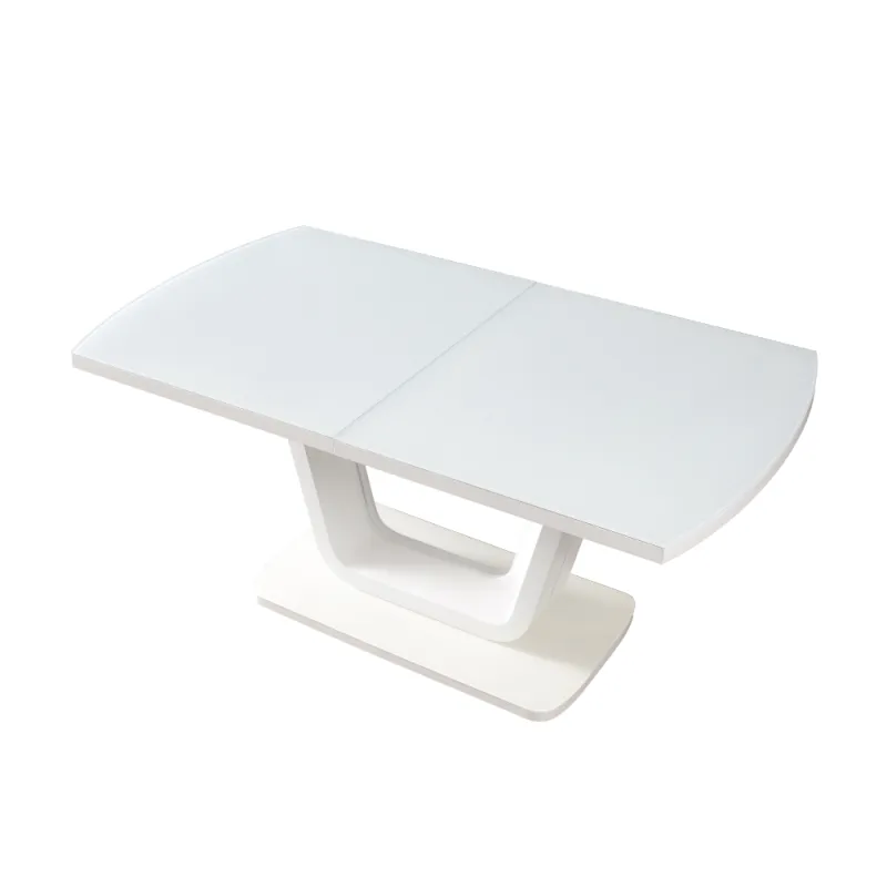 Jedálenský rozkladací stôl, biely lesk, 160-200x90 cm, OLAV