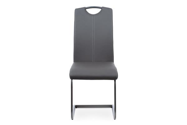 Autronic - jedálenská stolička, poťah sivá ekokoža, kovová pohupová podnož, šedý lak - DCL-613 GREY