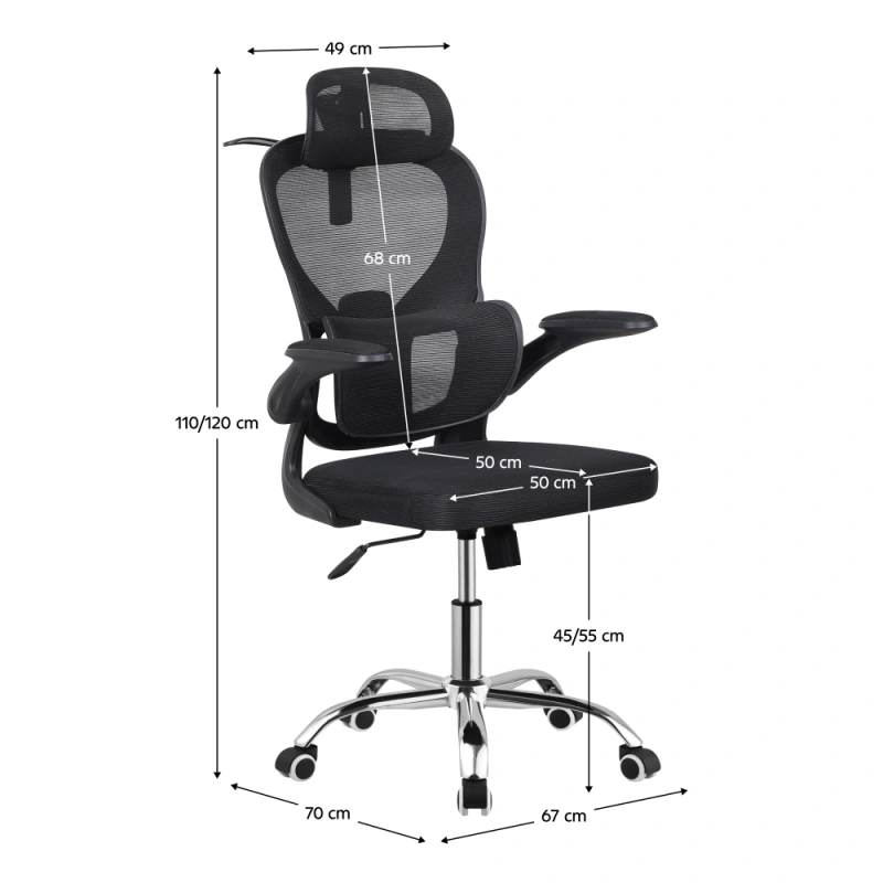 Kancelárske kreslo, čierna/chróm, nosnosť 150 kg, GILON 10