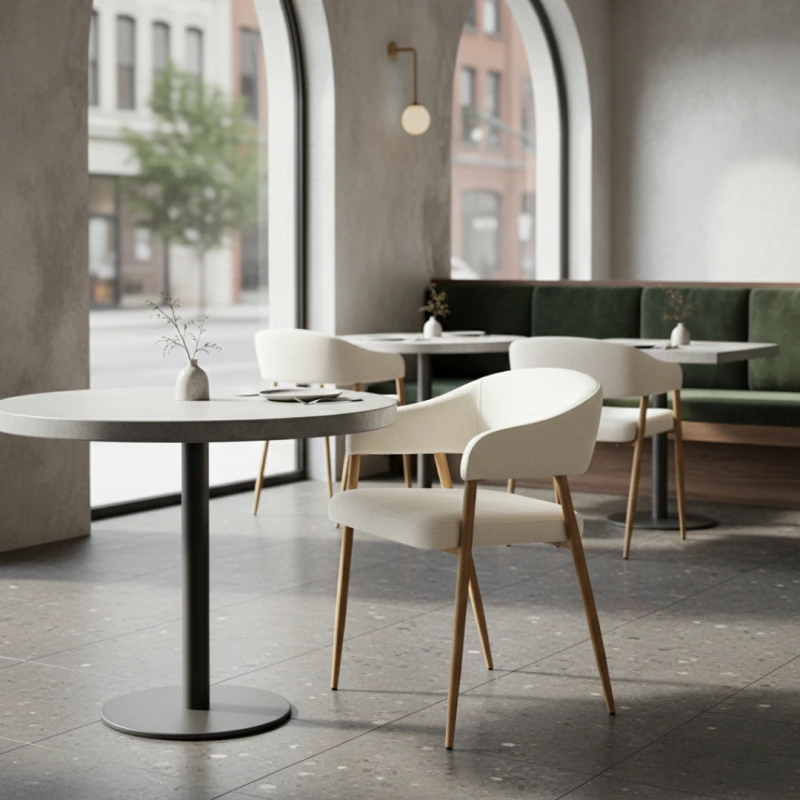 Dizajnové jedálenské kreslo, krémová/buk, NIZAR TYP 1 8