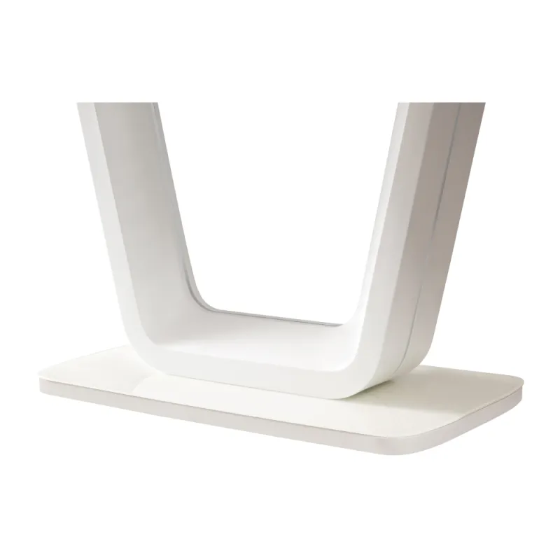Jedálenský rozkladací stôl, biely lesk, 160-200x90 cm, OLAV