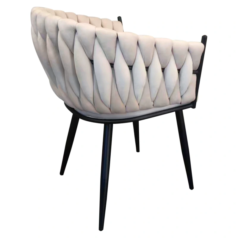 Jedálenské kreslo, svetlobéžová Velvet látka/čierna, BLER 3