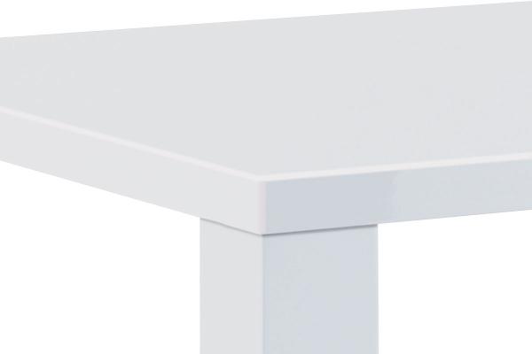 Autronic - jedálenský stôl 135x80x76cm, vysoký lesk biely - AT-3007 WT