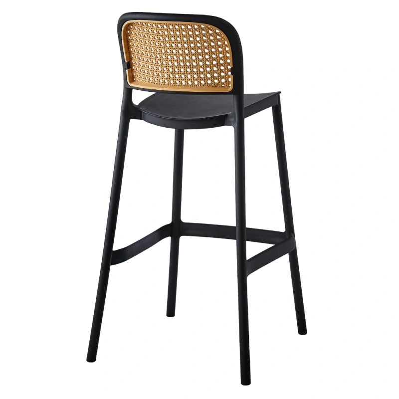 Barová stolička, stohovateľná, čierna/béžová, RAVID NEW TYP 3 5