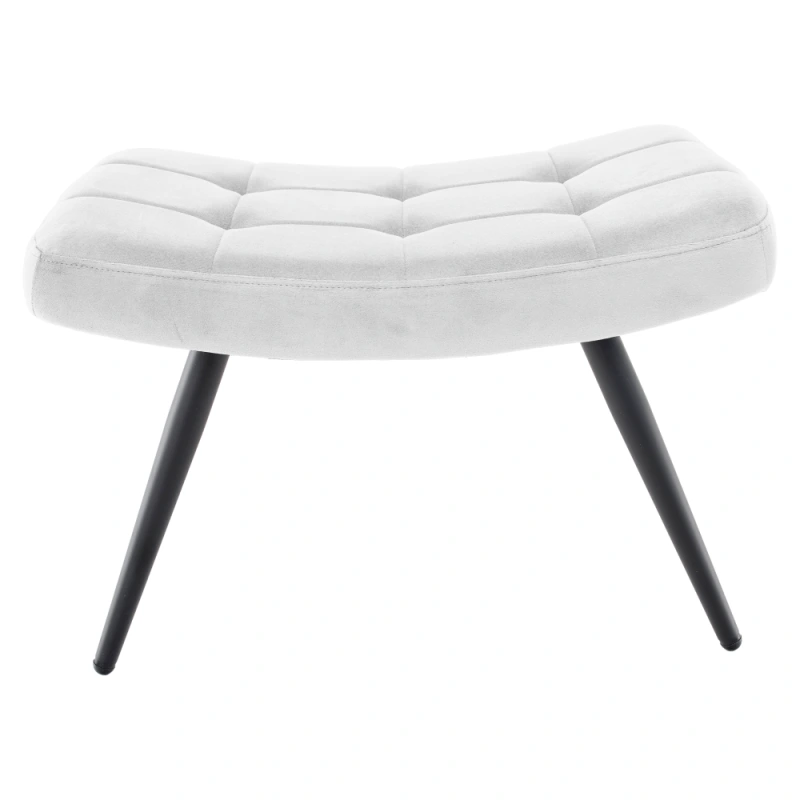 Kreslo s podnožou, svetlosivá Velvet látka/čierna, HABEN 7